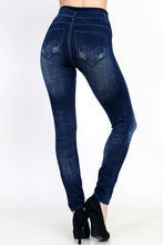 Miracle Jeggings - Dark Blue Distressed Faded