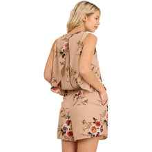 Sleeveless Romper With Open Back - Taupe
